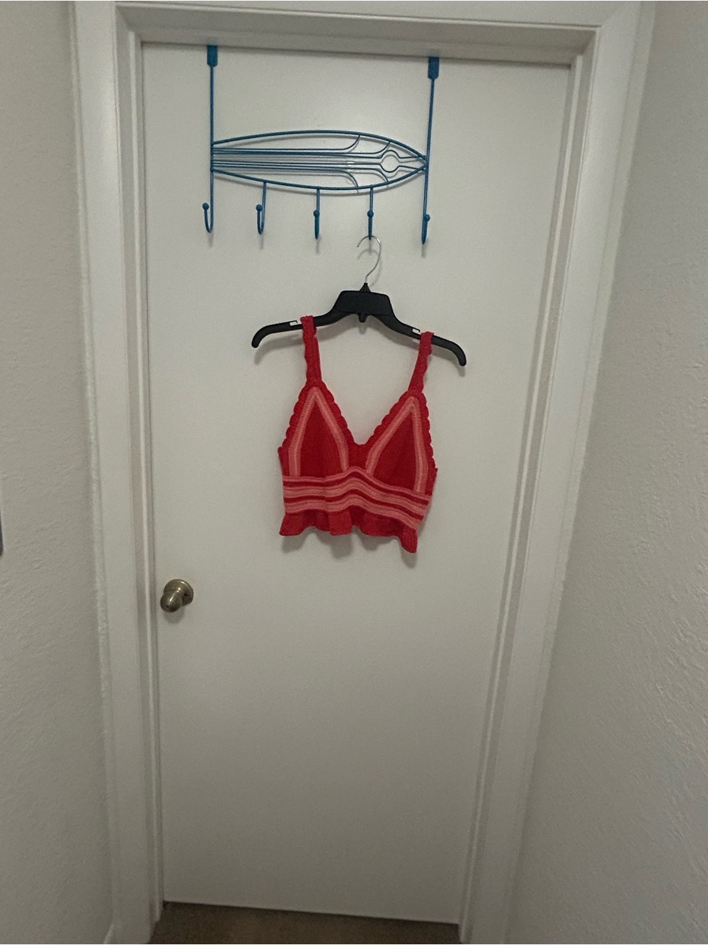 Unbranded Red Lace-Trim Crop Bralette Top